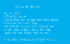 Quyến rũ thịt ba chỉ kho nấm 